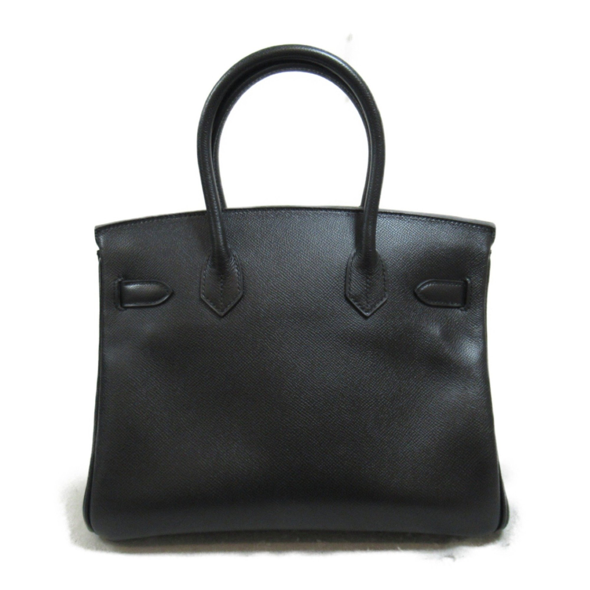 HERMES Birkin 30 Black handbag Black Noir Epsom leather