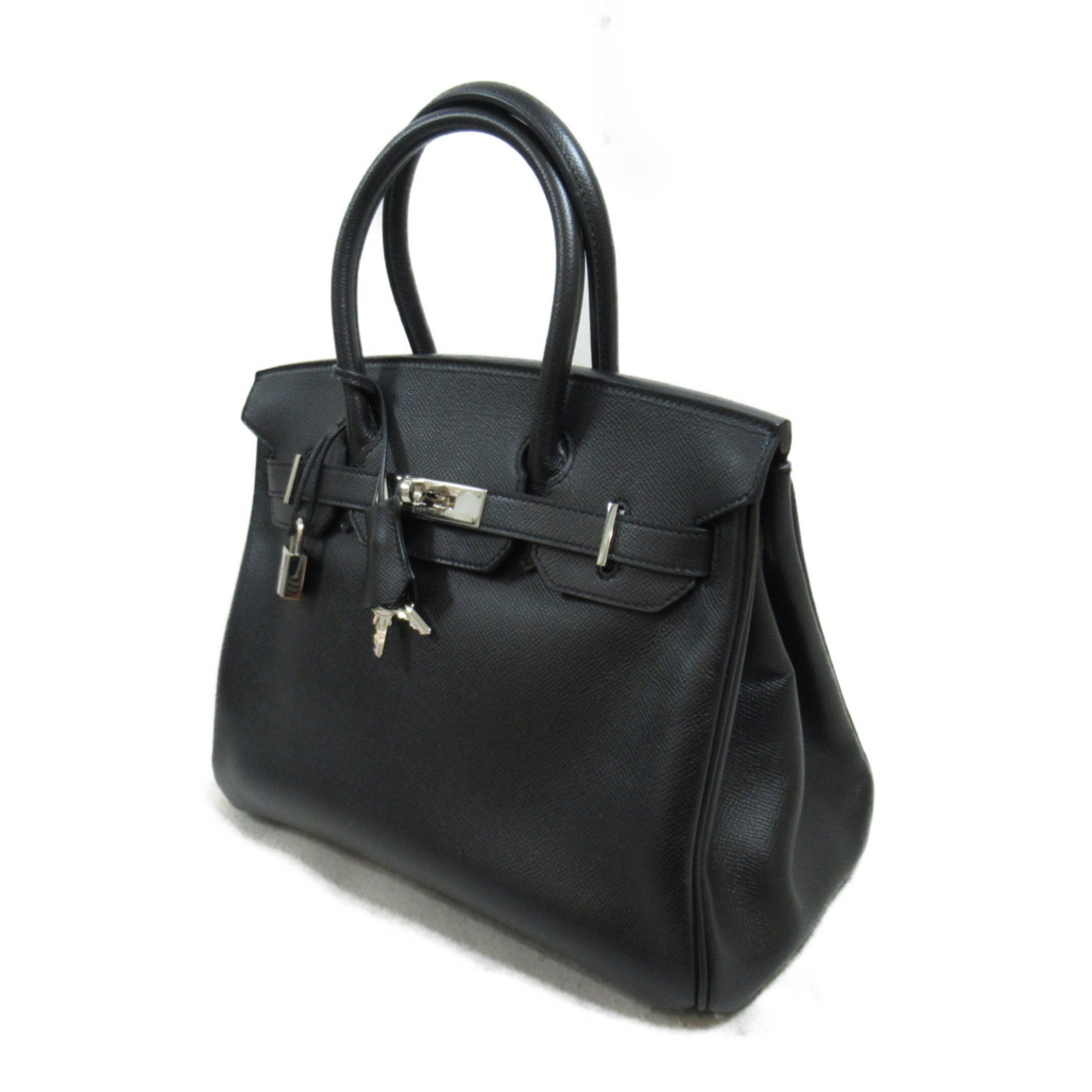 HERMES Birkin 30 Black handbag Black Noir Epsom leather