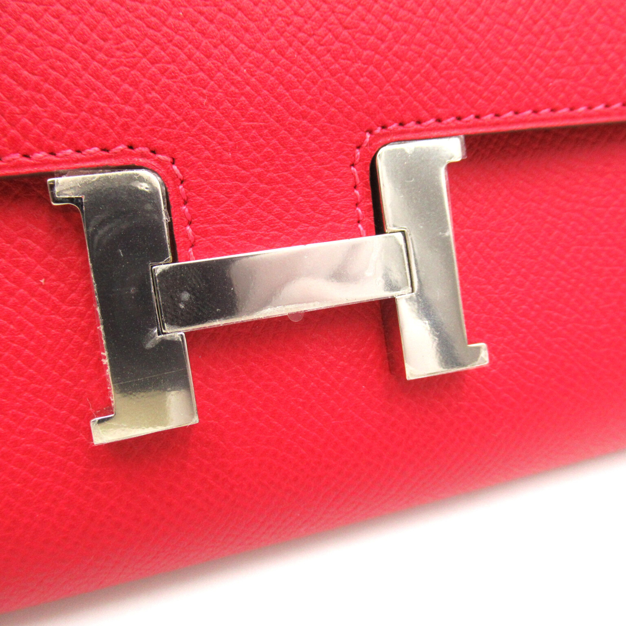 HERMES Constance Long Red Rouge casaque Epsom leather