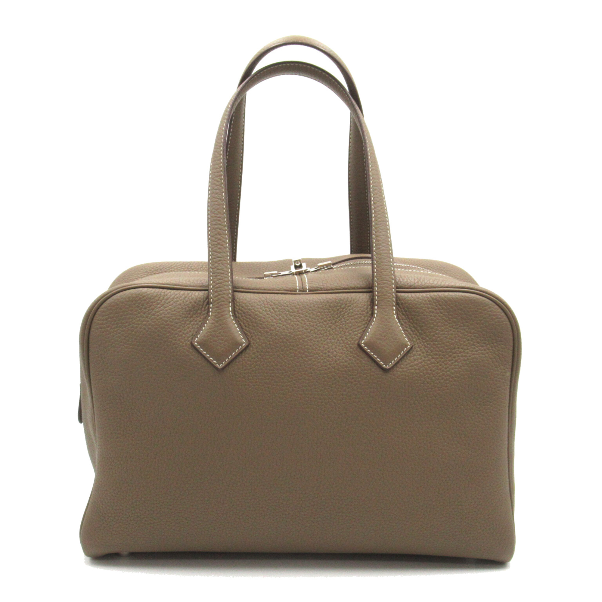 HERMES Victoria 36 Gray Etoupe Grey Taurillon Clemence leather