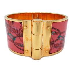 HERMES Charniere bangle Pink Gold Plated enamel