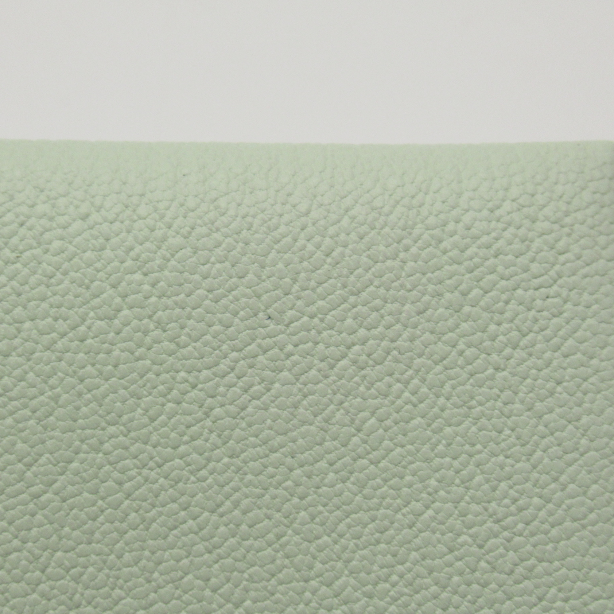 HERMES Calvi Card Case Green Pastel Green Shave leather