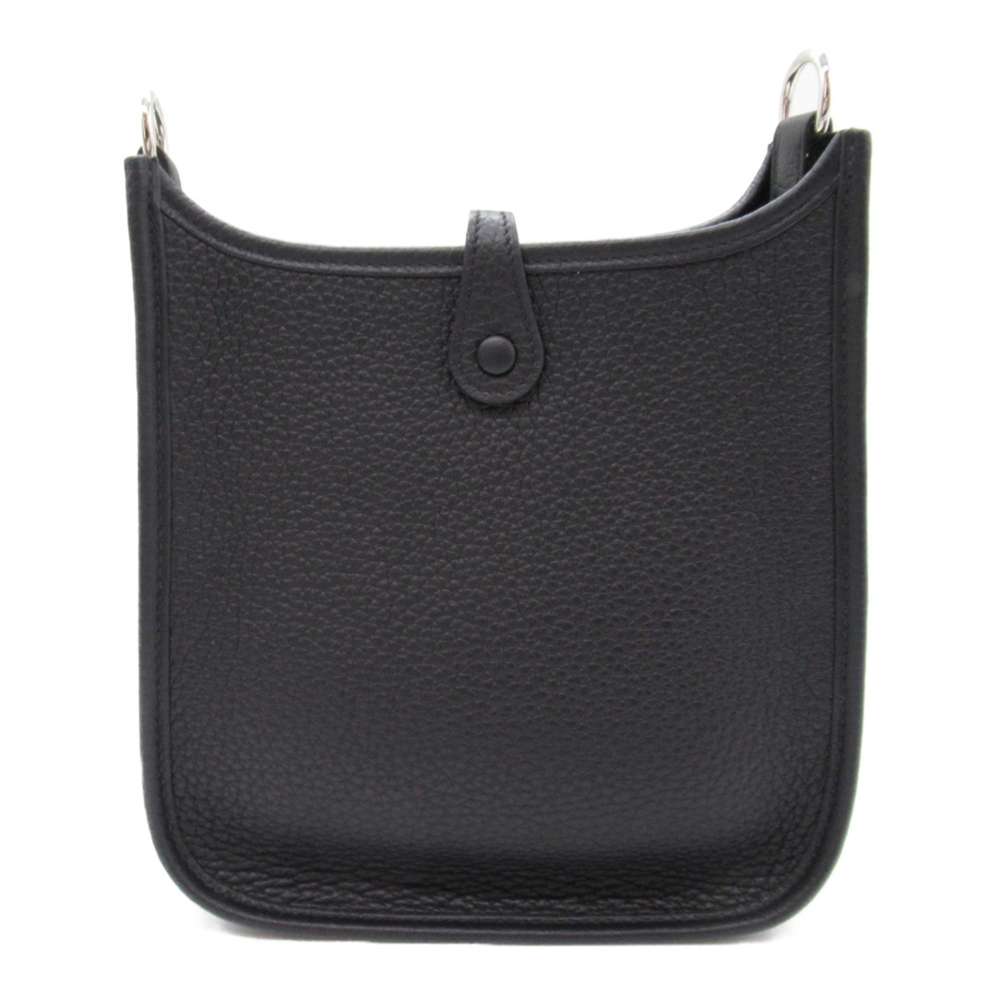 HERMES Evelyn Amazon TPM Black Shoulder Bag Black Noir Taurillon Clemence leather