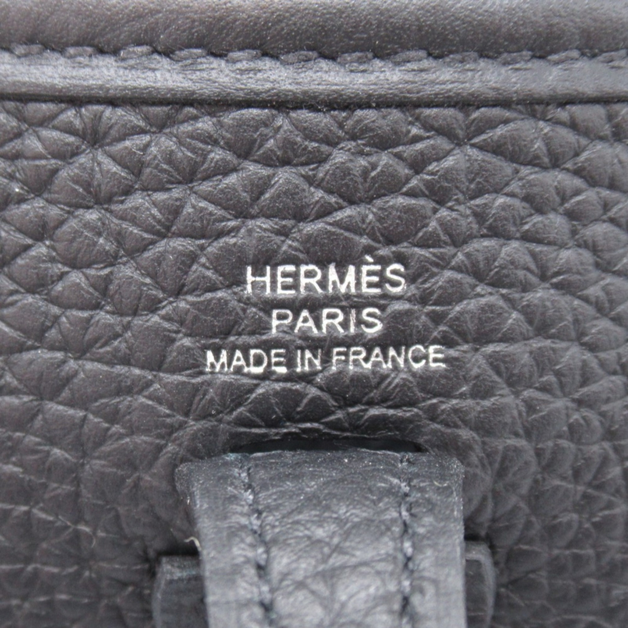 HERMES Evelyn Amazon TPM Black Shoulder Bag Black Noir Taurillon Clemence leather