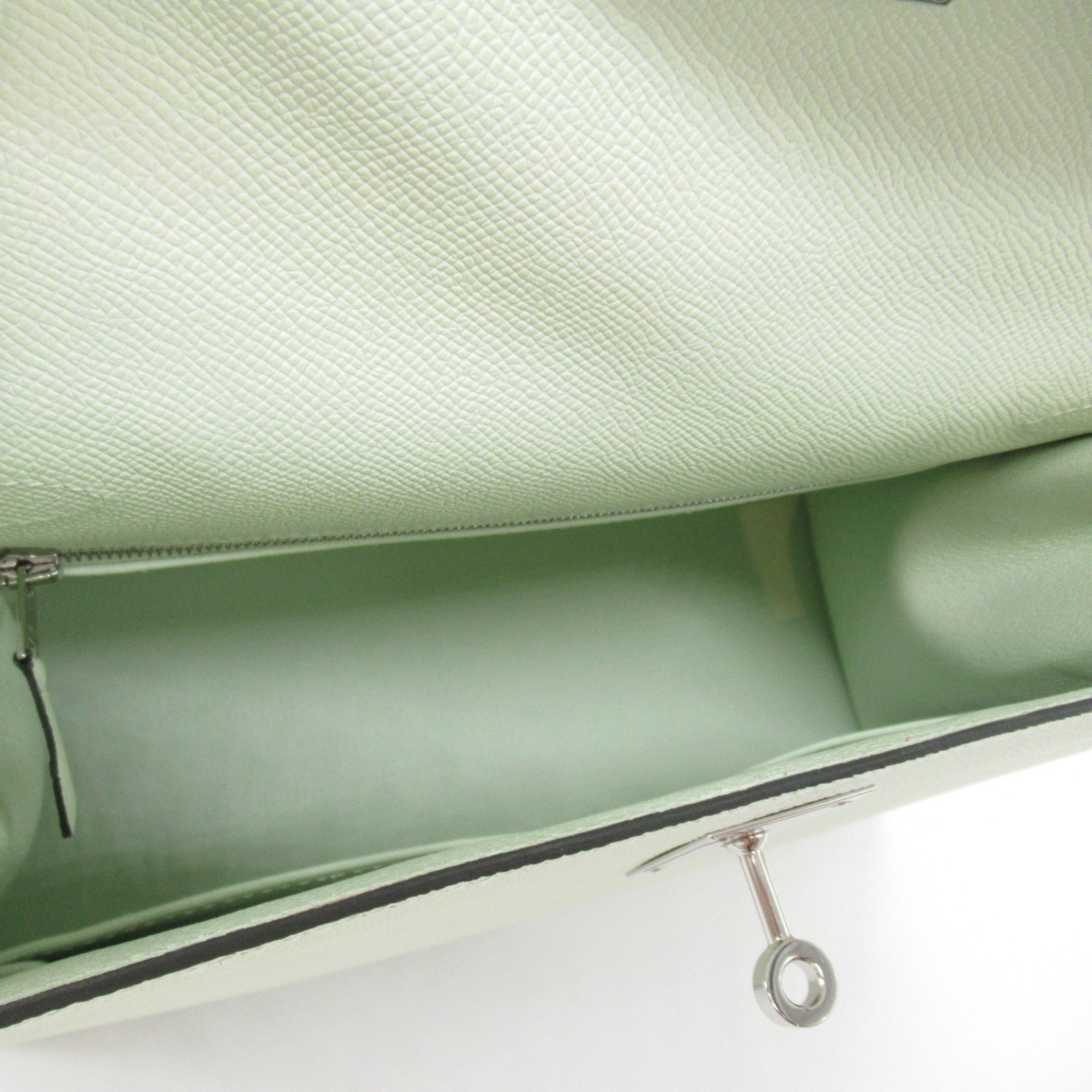 HERMES Kelly 28 Vert Fizz Outer Stitch Handbag Green Vert Fizz Epsom leather