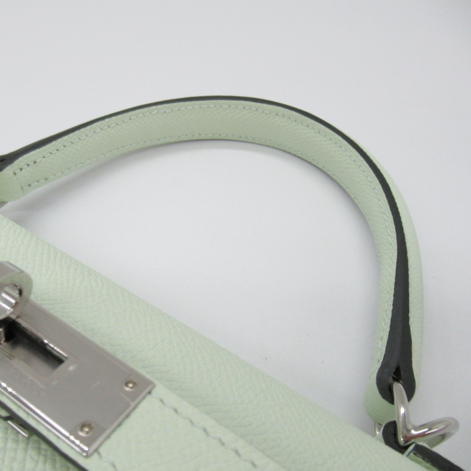 HERMES Kelly 28 Vert Fizz Outer Stitch Handbag Green Vert Fizz Epsom leather