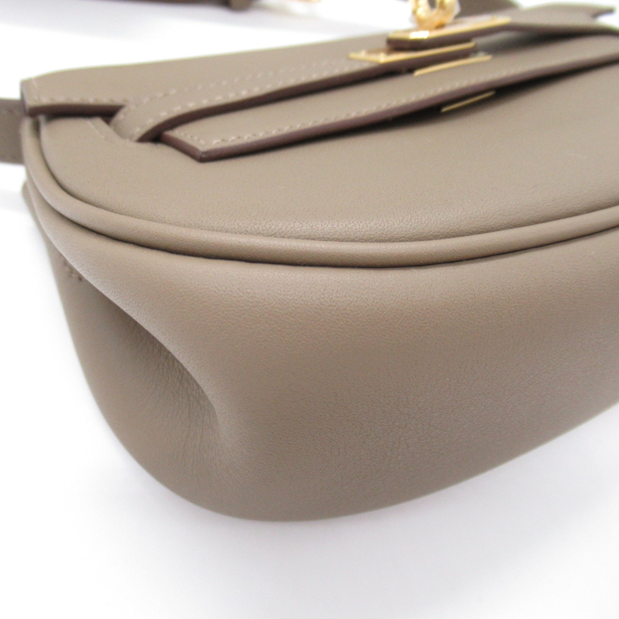 HERMES Kelly Move Etoupe Grey Shoulder Bag Beige Etoupe Grey Vaux Swift leather leather