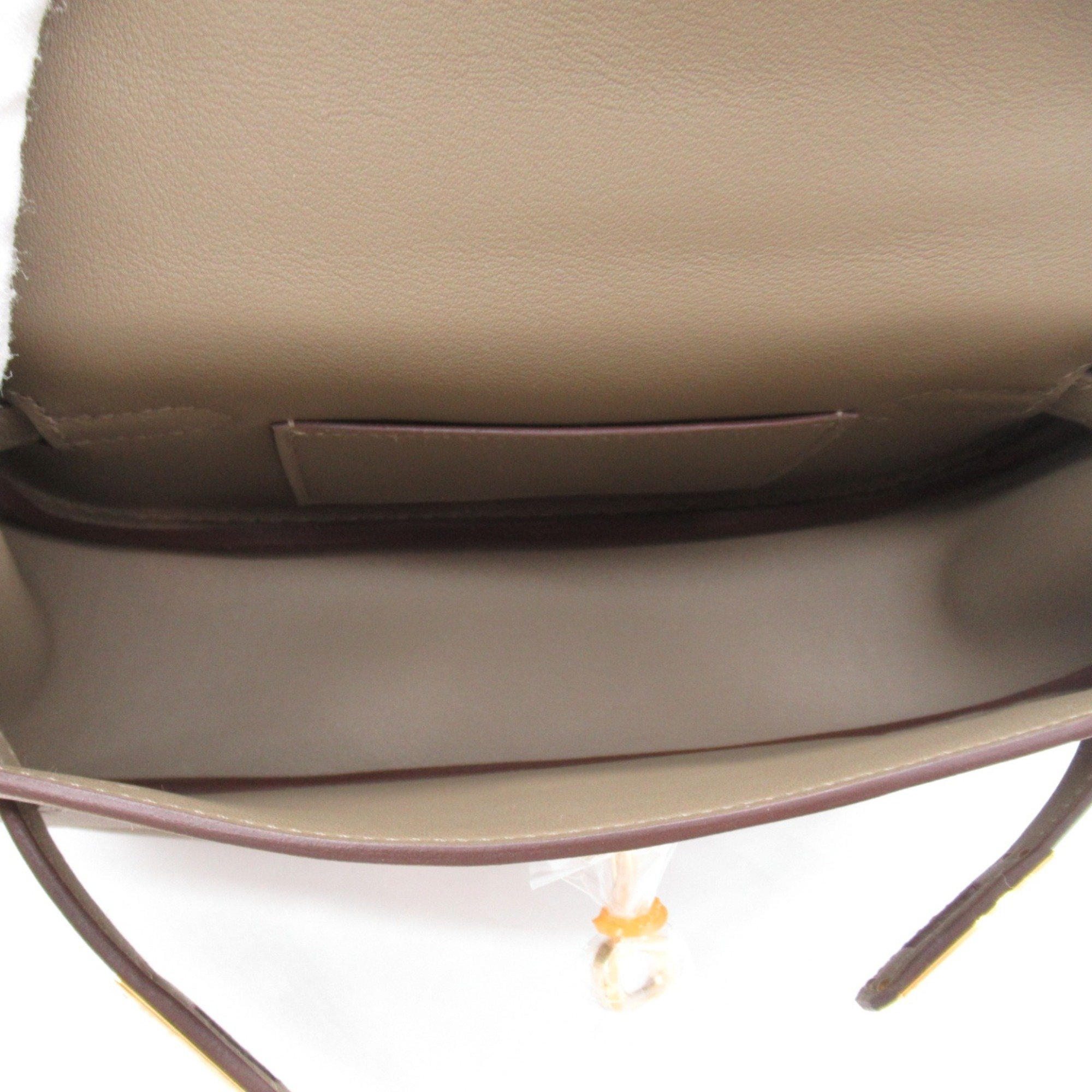 HERMES Kelly Move Etoupe Grey Shoulder Bag Beige Etoupe Grey Vaux Swift leather leather