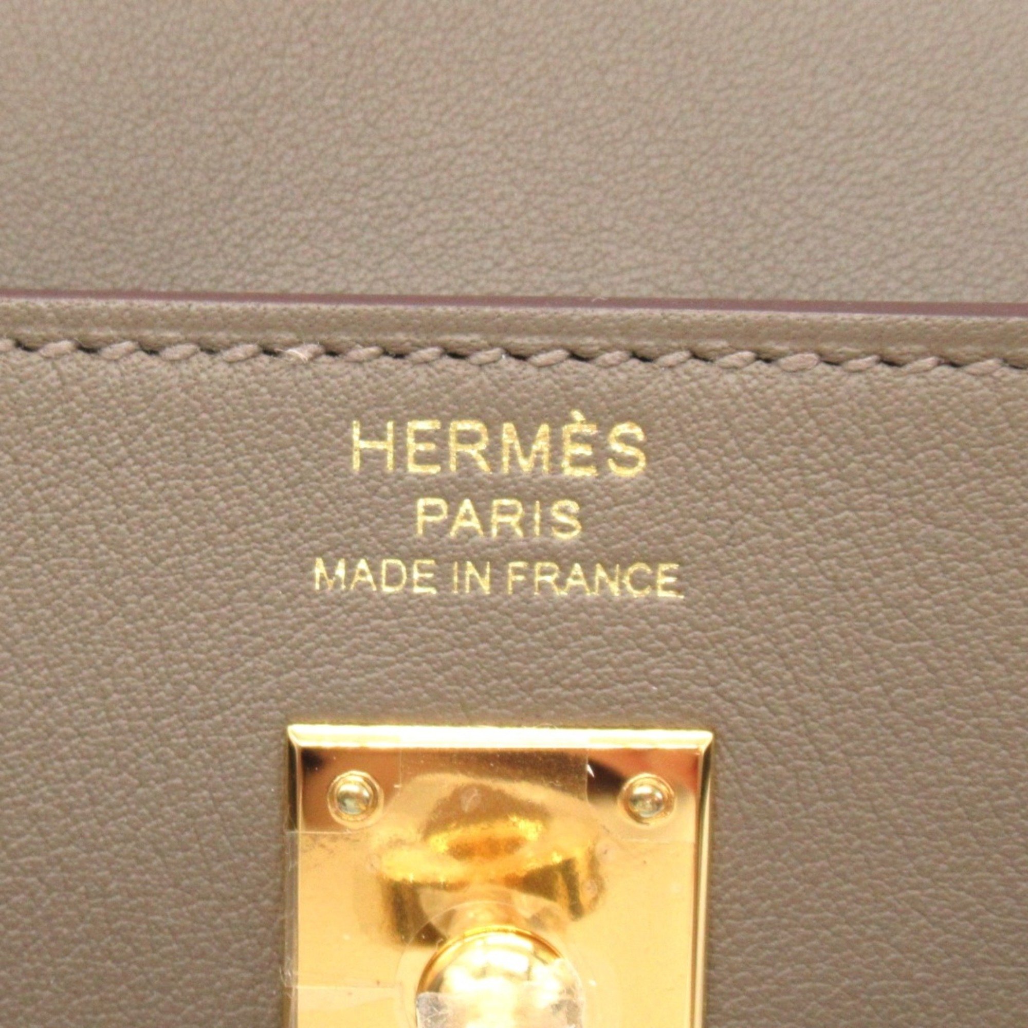 HERMES Kelly Move Etoupe Grey Shoulder Bag Beige Etoupe Grey Vaux Swift leather leather