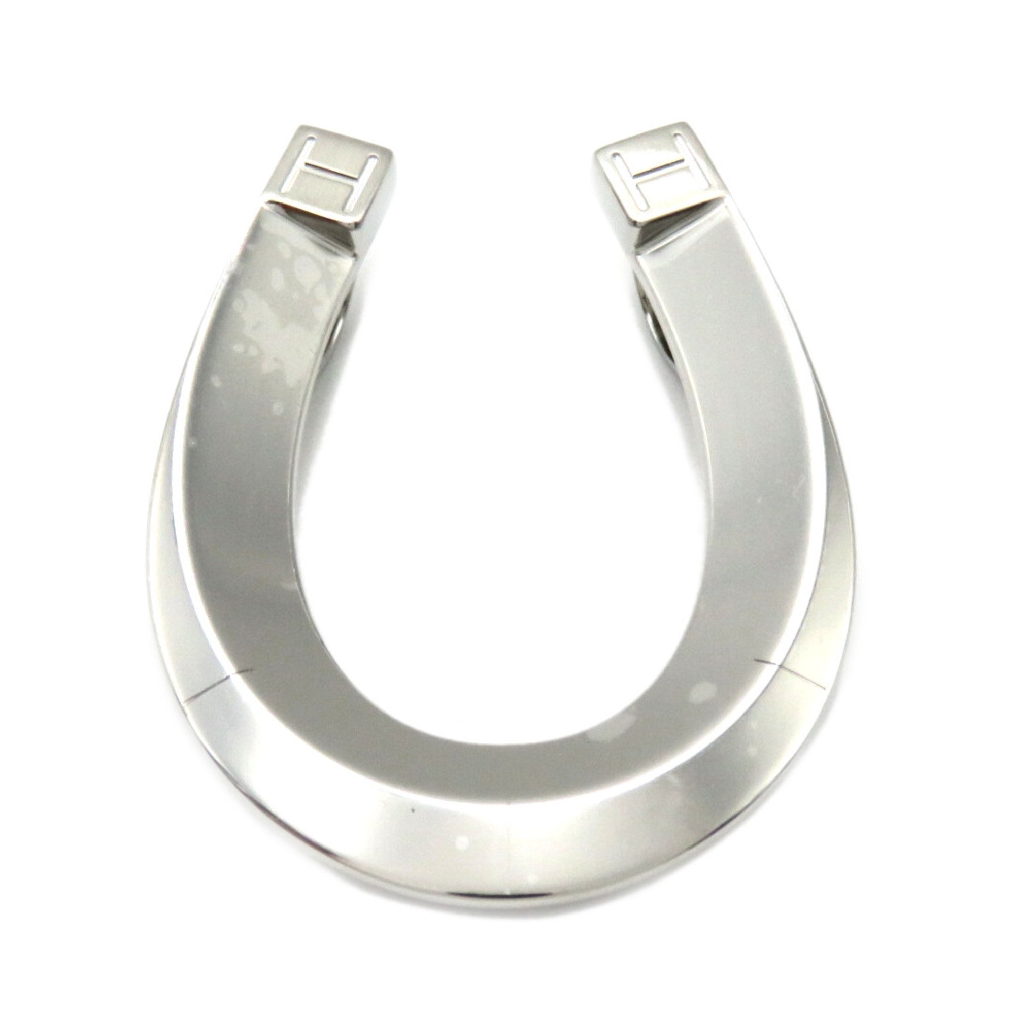 HERMES Horseshoe Money Clip Silver metal