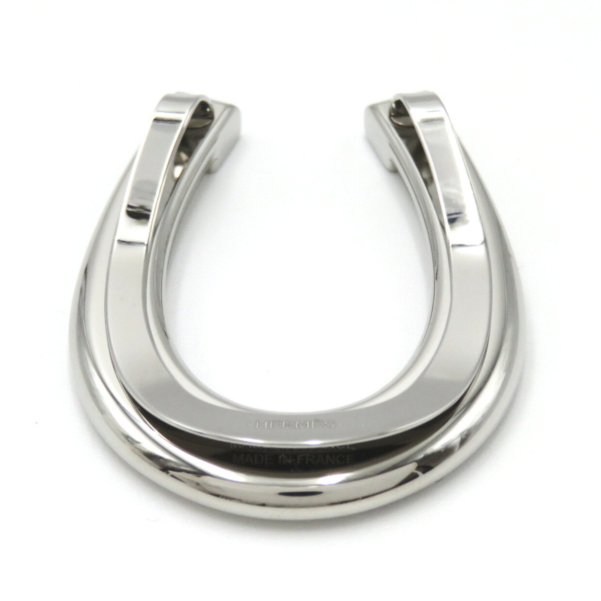 HERMES Horseshoe Money Clip Silver metal