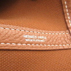 HERMES Garden Party GM Gold Tote Bag Brown Gold Toile officier leather Fa Brique Negonda leather