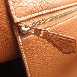 HERMES Garden Party GM Gold Tote Bag Brown Gold Toile officier leather Fa Brique Negonda leather