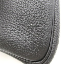 HERMES Lindy 26 Black Noir Taurillon Clemence Calfskin (cowhide)