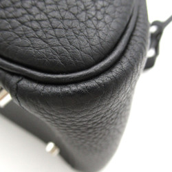 HERMES Lindy 26 Black Noir Taurillon Clemence Calfskin (cowhide)