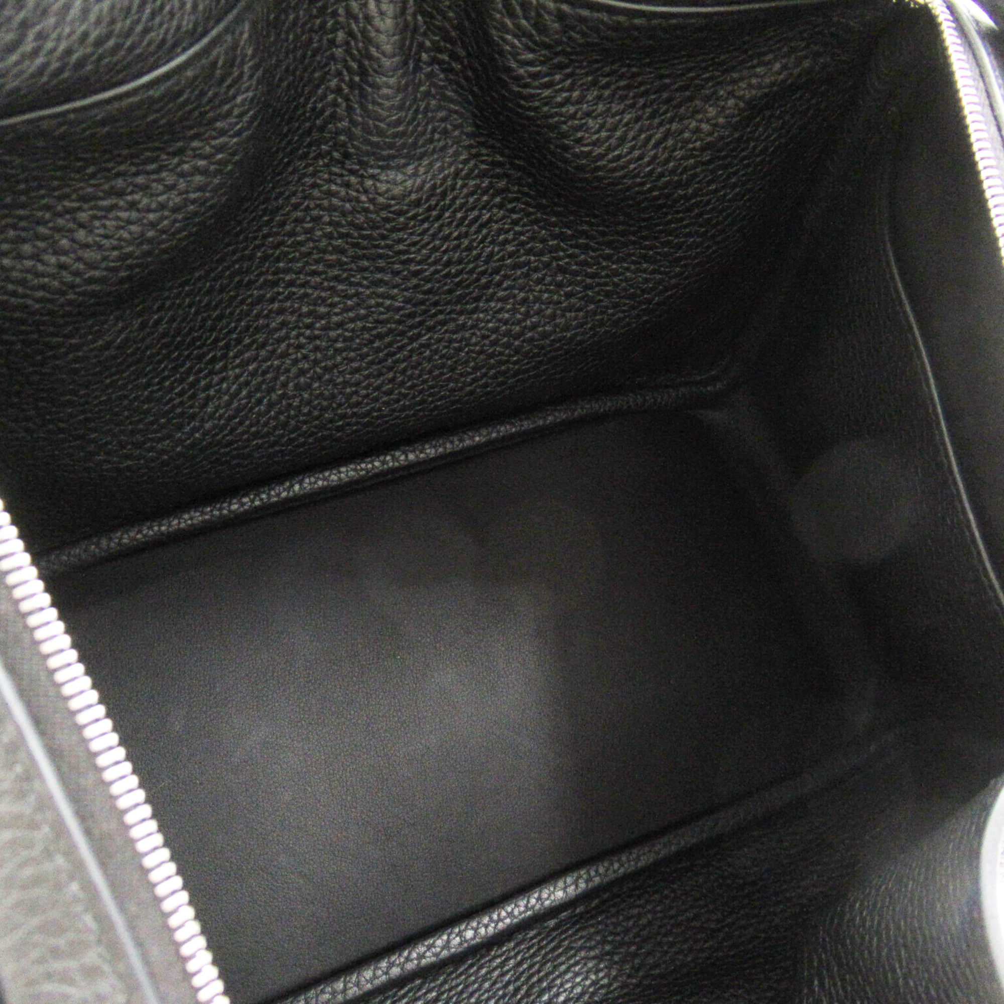 HERMES Lindy 26 Black Noir Taurillon Clemence Calfskin (cowhide)