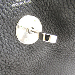 HERMES Lindy 26 Black Noir Taurillon Clemence Calfskin (cowhide)