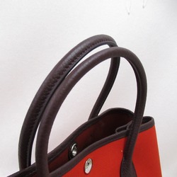 HERMES Garden Party TPM Cube/Rouge Seller Tote Bag Red Cube Rouge sellier Negonda leather canvas Toile officier