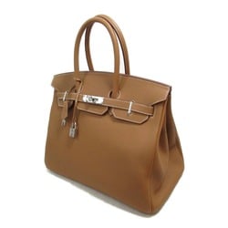 HERMES Birkin 35 handbag Brown Gold Togo leather leather