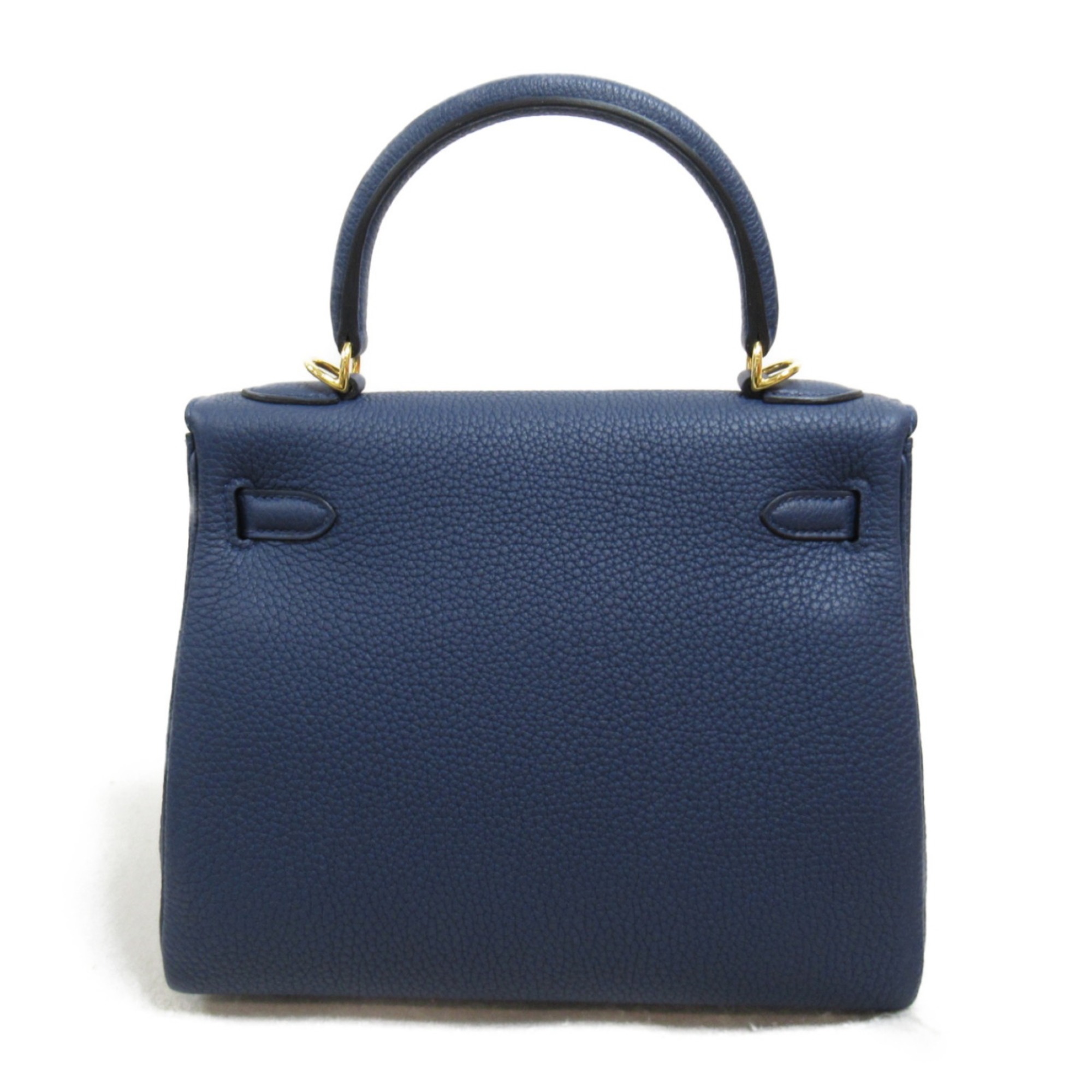 HERMES Kelly 25 Blue Navy Handbag Inner Stitching Navy Blue navy Togo leather leather