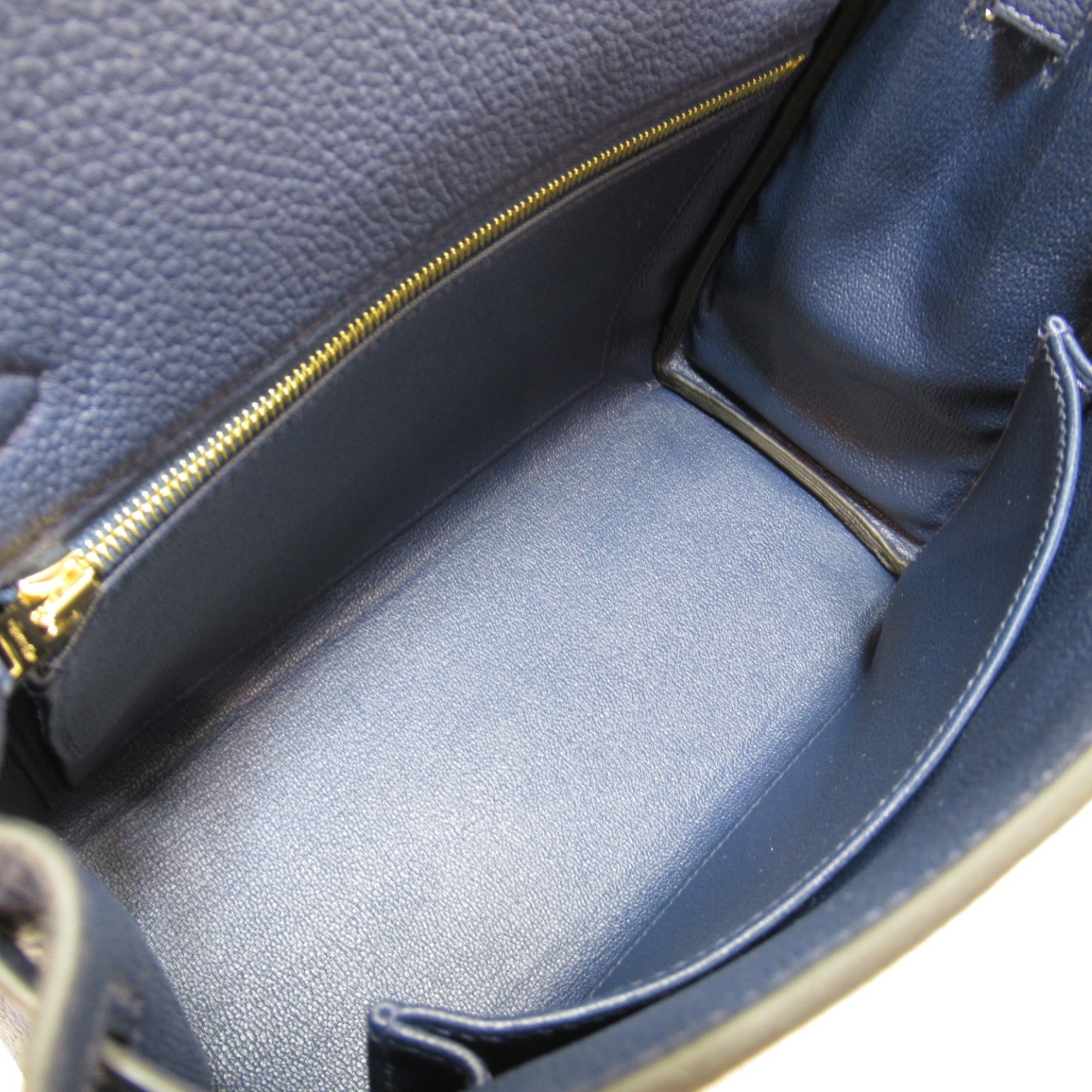 HERMES Kelly 25 Blue Navy Handbag Inner Stitching Navy Blue navy Togo leather leather