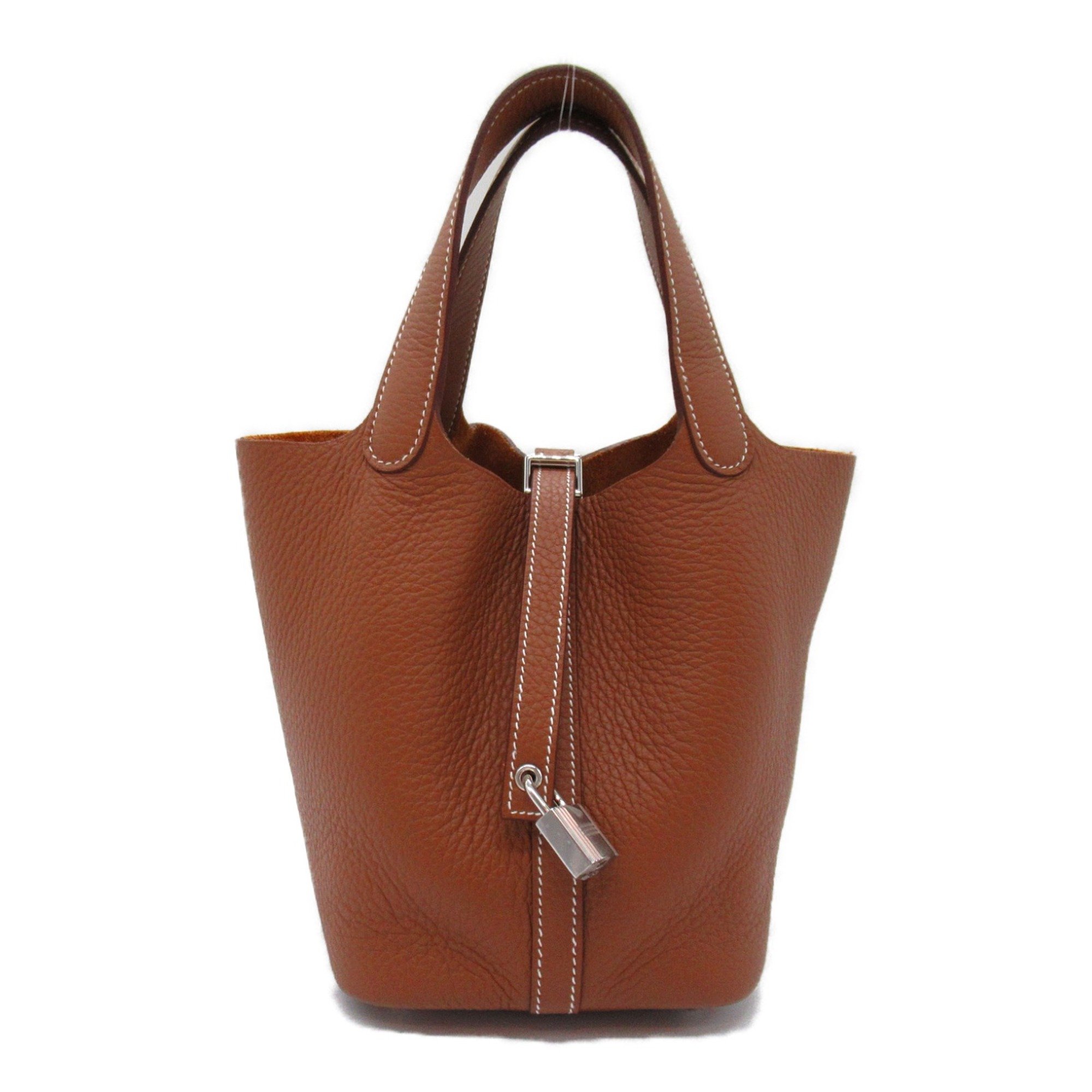 HERMES Picotin Lock PM Gold Brown Gold Taurillon Clemence Calfskin (cowhide)