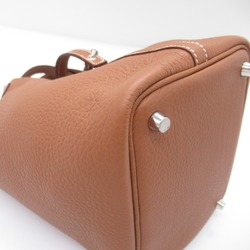 HERMES Picotin Lock PM Gold Brown Gold Taurillon Clemence Calfskin (cowhide)