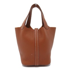 HERMES Picotin Lock PM Gold Brown Gold Taurillon Clemence Calfskin (cowhide)