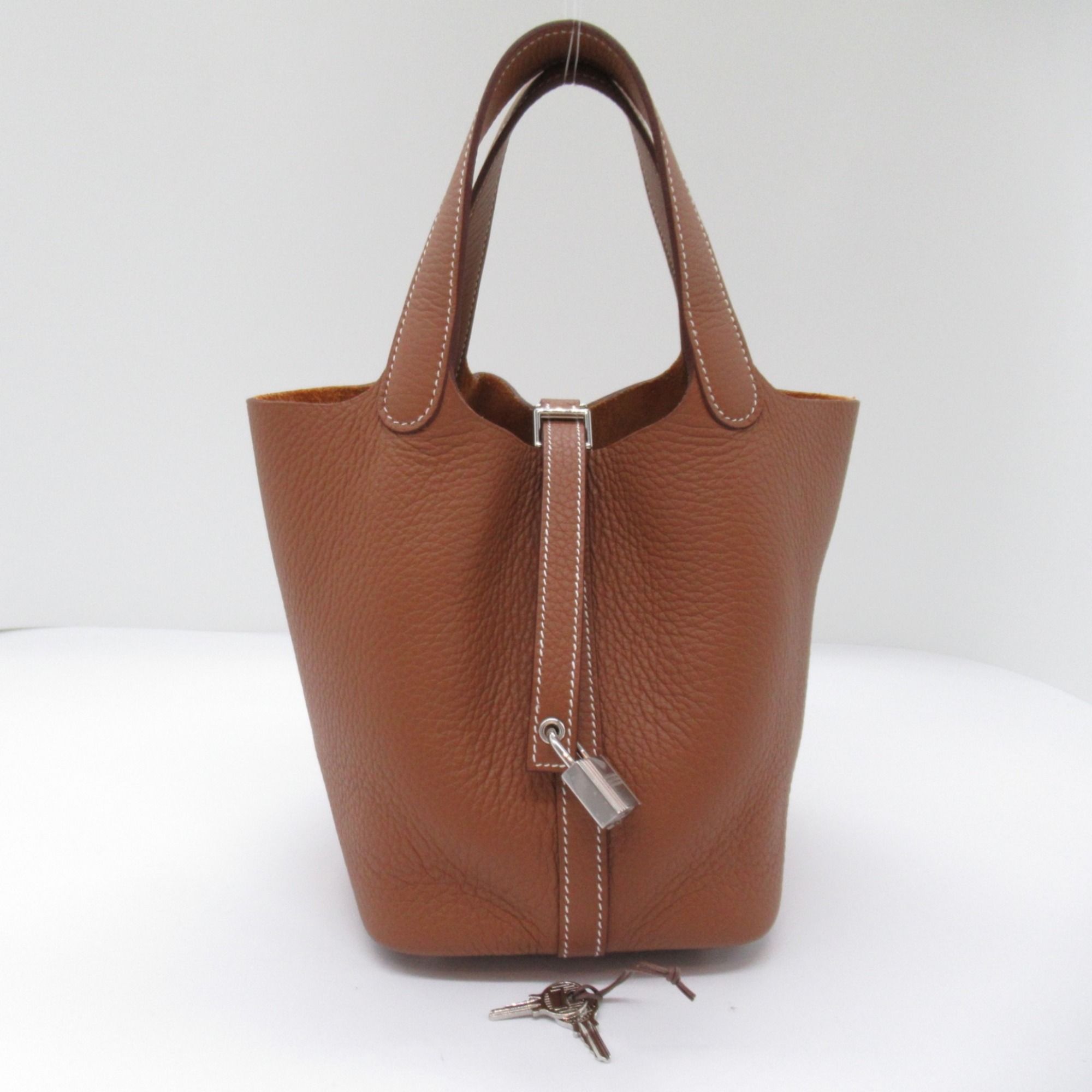 HERMES Picotin Lock PM Gold Brown Gold Taurillon Clemence Calfskin (cowhide)