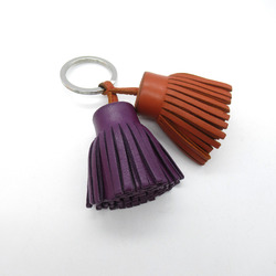 HERMES Carmen Unodos Keychain Brown Purple Agneau milo leather