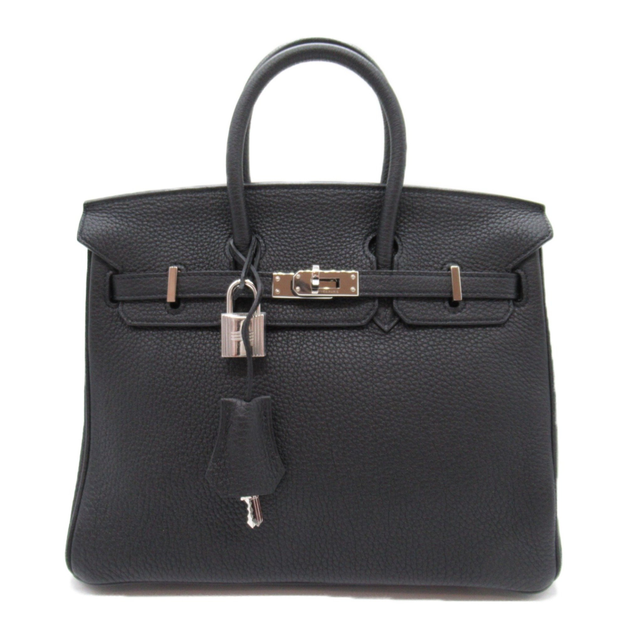 HERMES Birkin 25 Black Noir Togo leather Calfskin (cowhide)