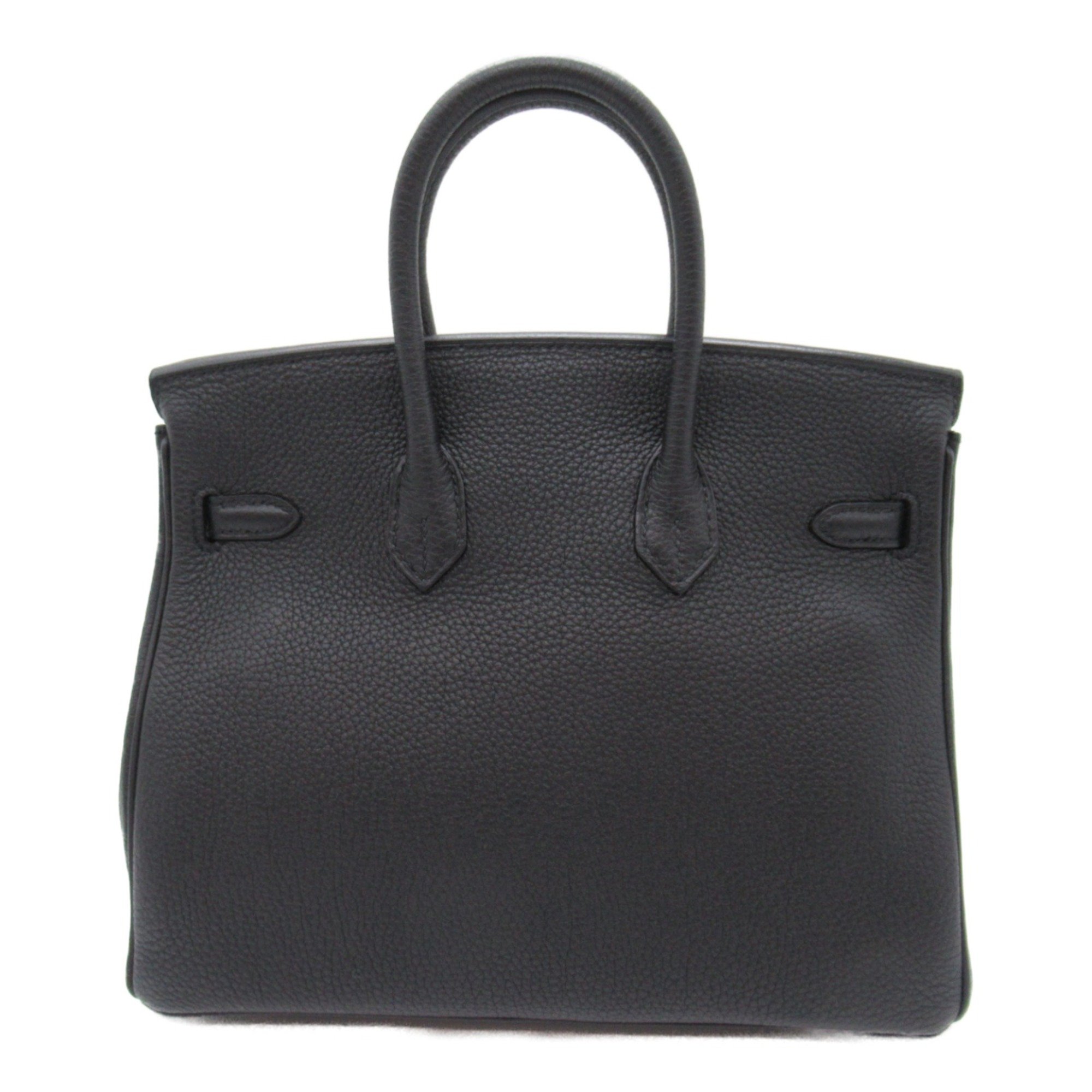 HERMES Birkin 25 Black Noir Togo leather Calfskin (cowhide)