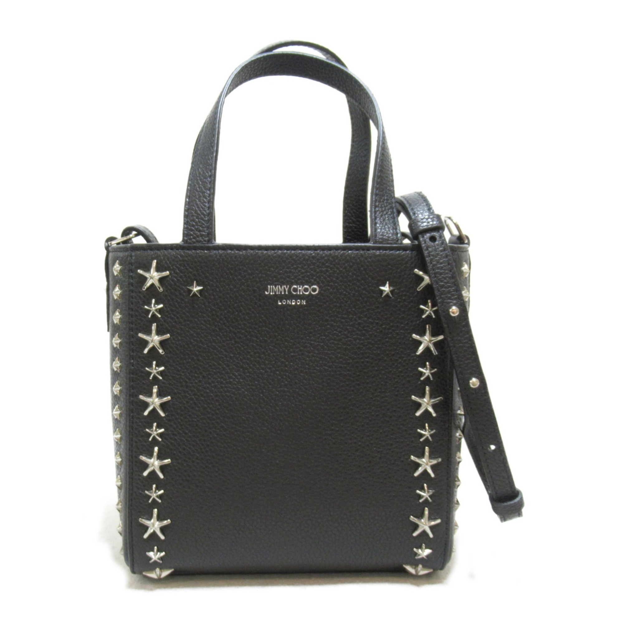 JIMMY CHOO 2wayShoulder Bag Black Silver leather MINIPEGASIUUF