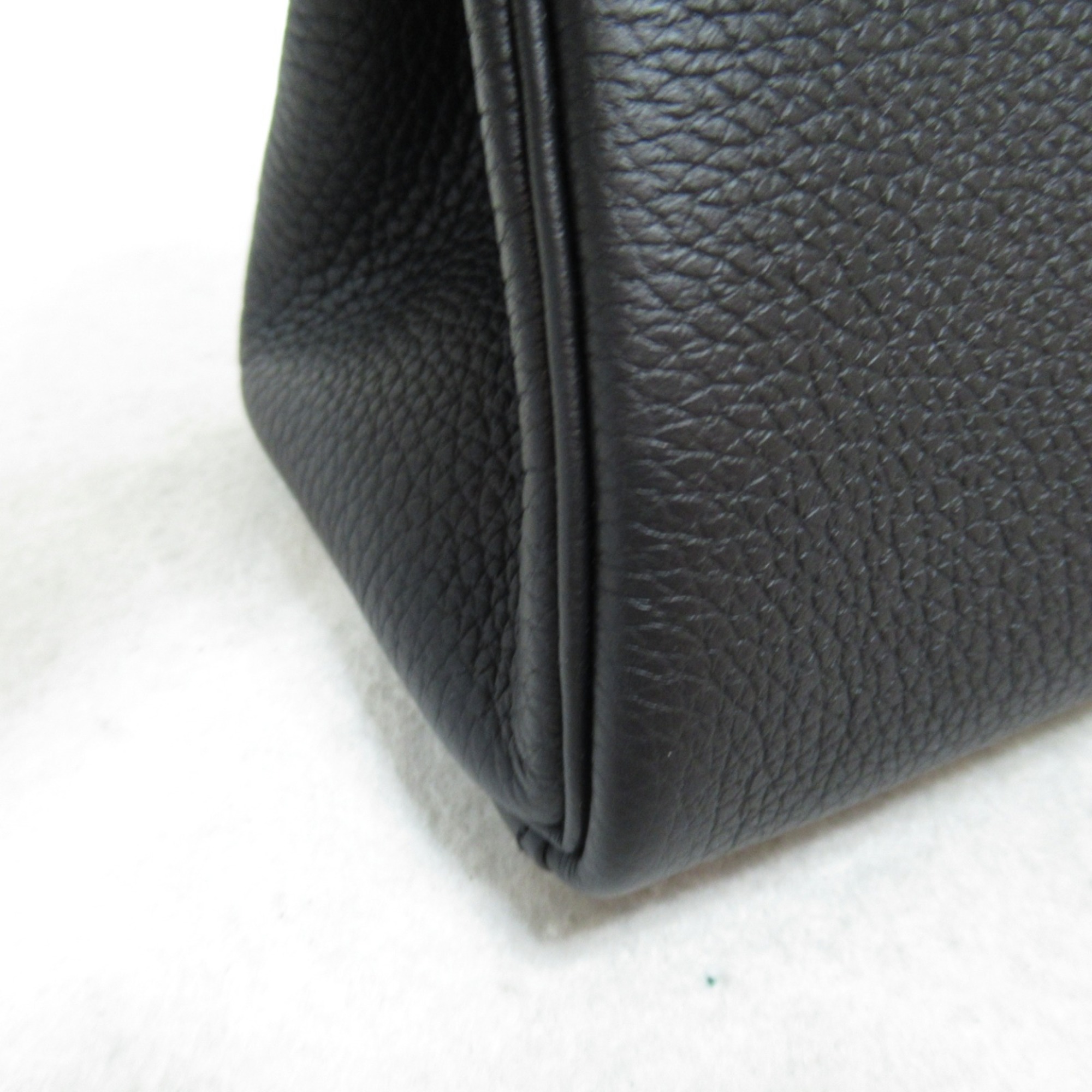 HERMES Kelly 25 Black Handbag Inner Stitching Black Noir Togo leather leather