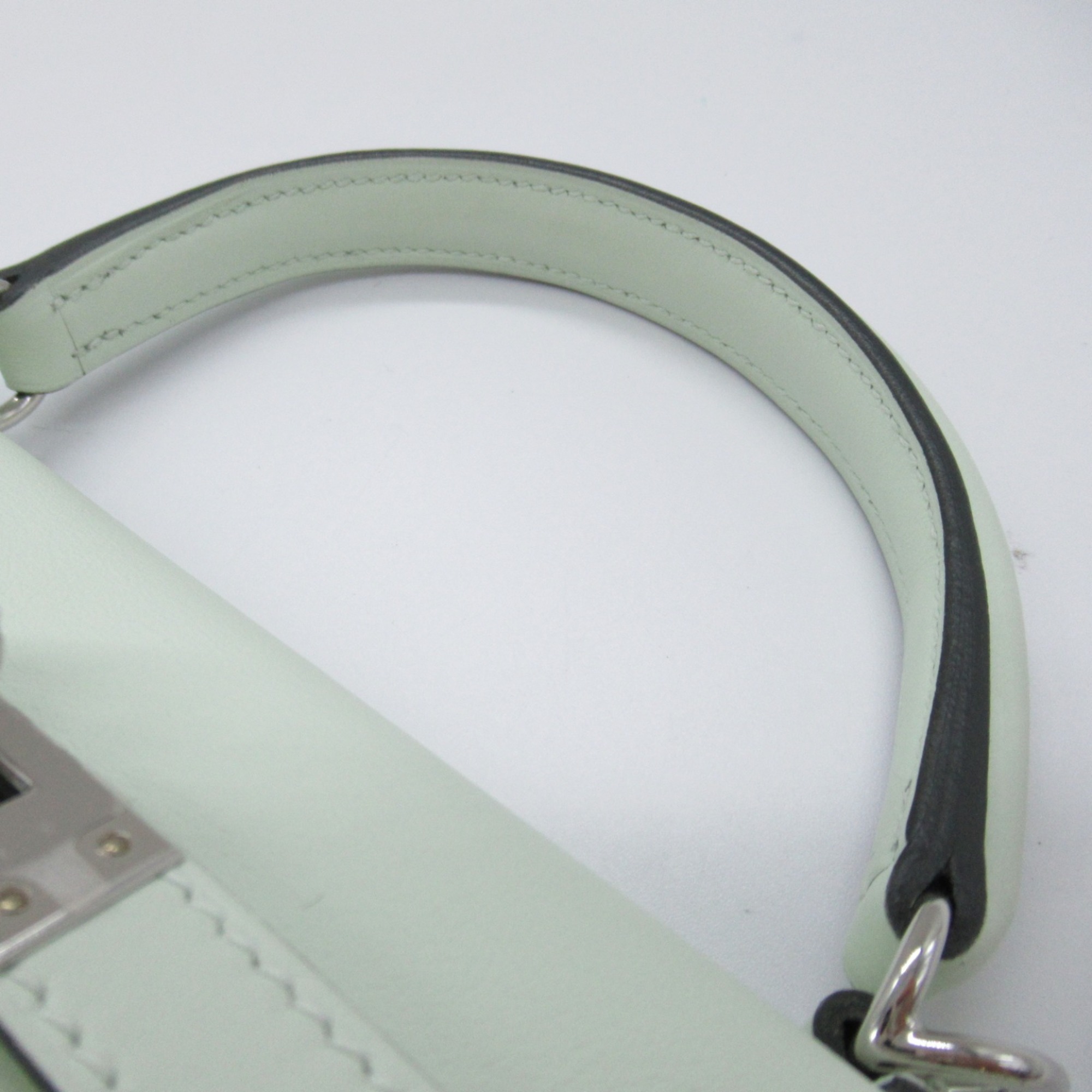 HERMES Kelly 25 Handbag Inseam Green Pastel Green Vaux Swift leather leather