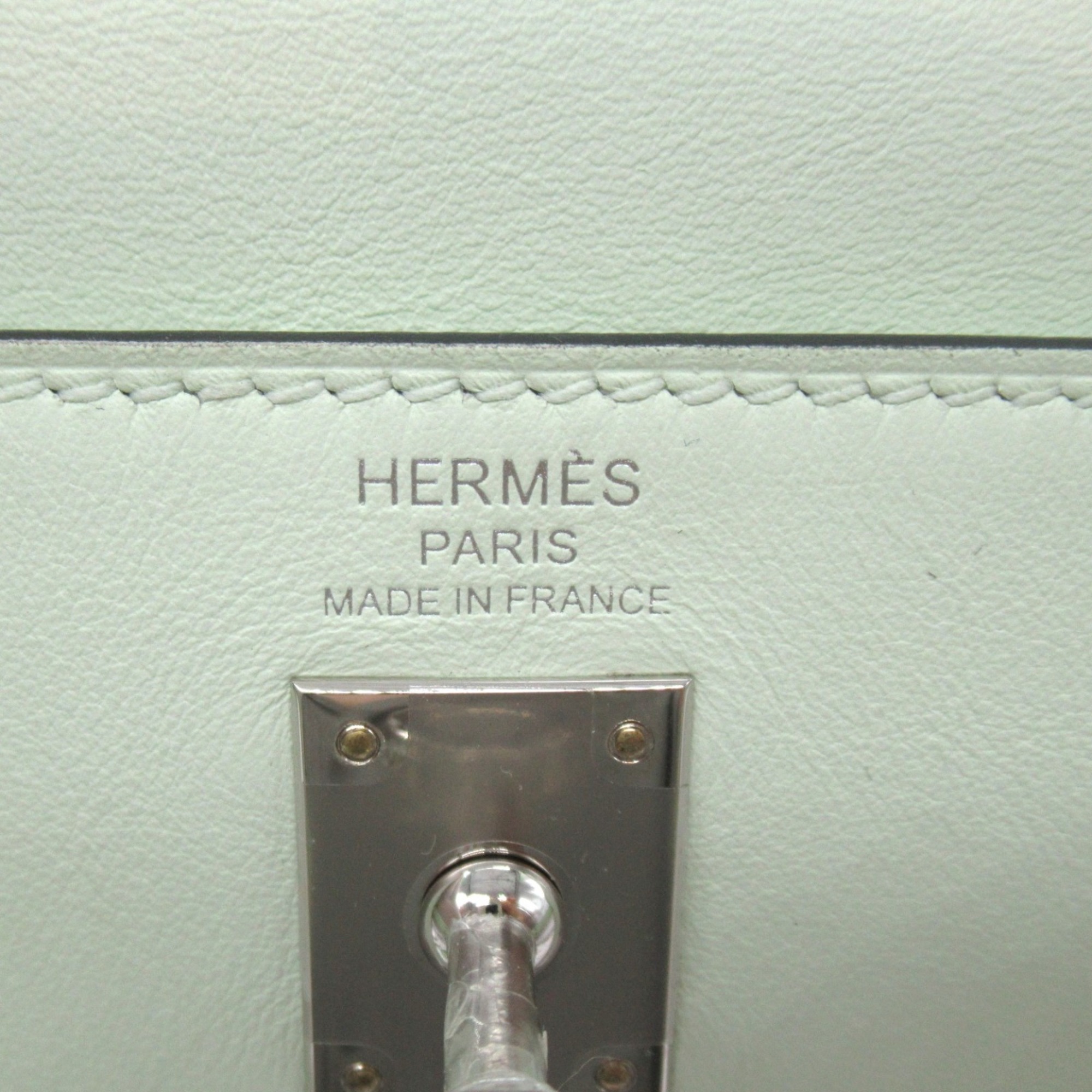 HERMES Kelly 25 Handbag Inseam Green Pastel Green Vaux Swift leather leather