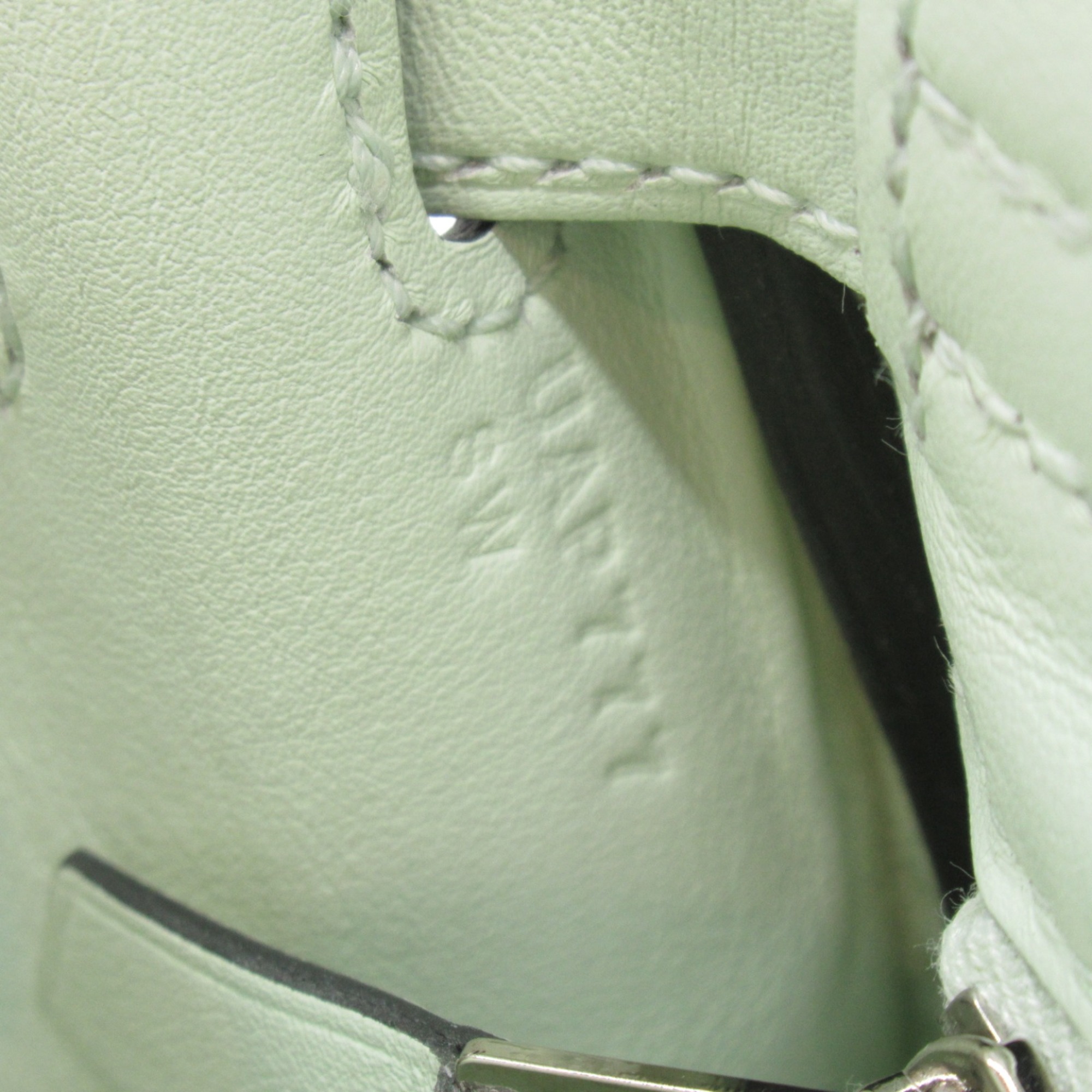 HERMES Kelly 25 Handbag Inseam Green Pastel Green Vaux Swift leather leather