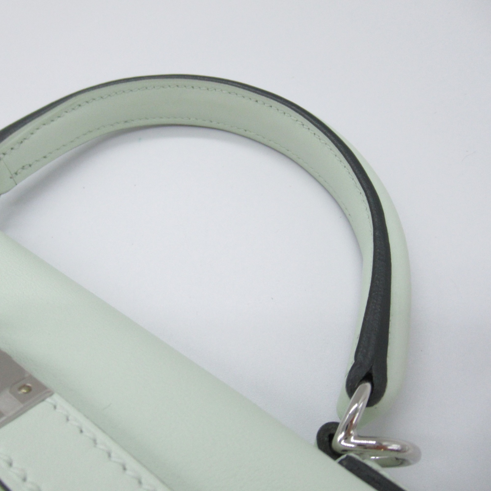 HERMES Kelly 25 Handbag Inseam Green Pastel Green Vaux Swift leather leather