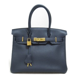 HERMES Birkin 30 handbag Navy Togo leather leather