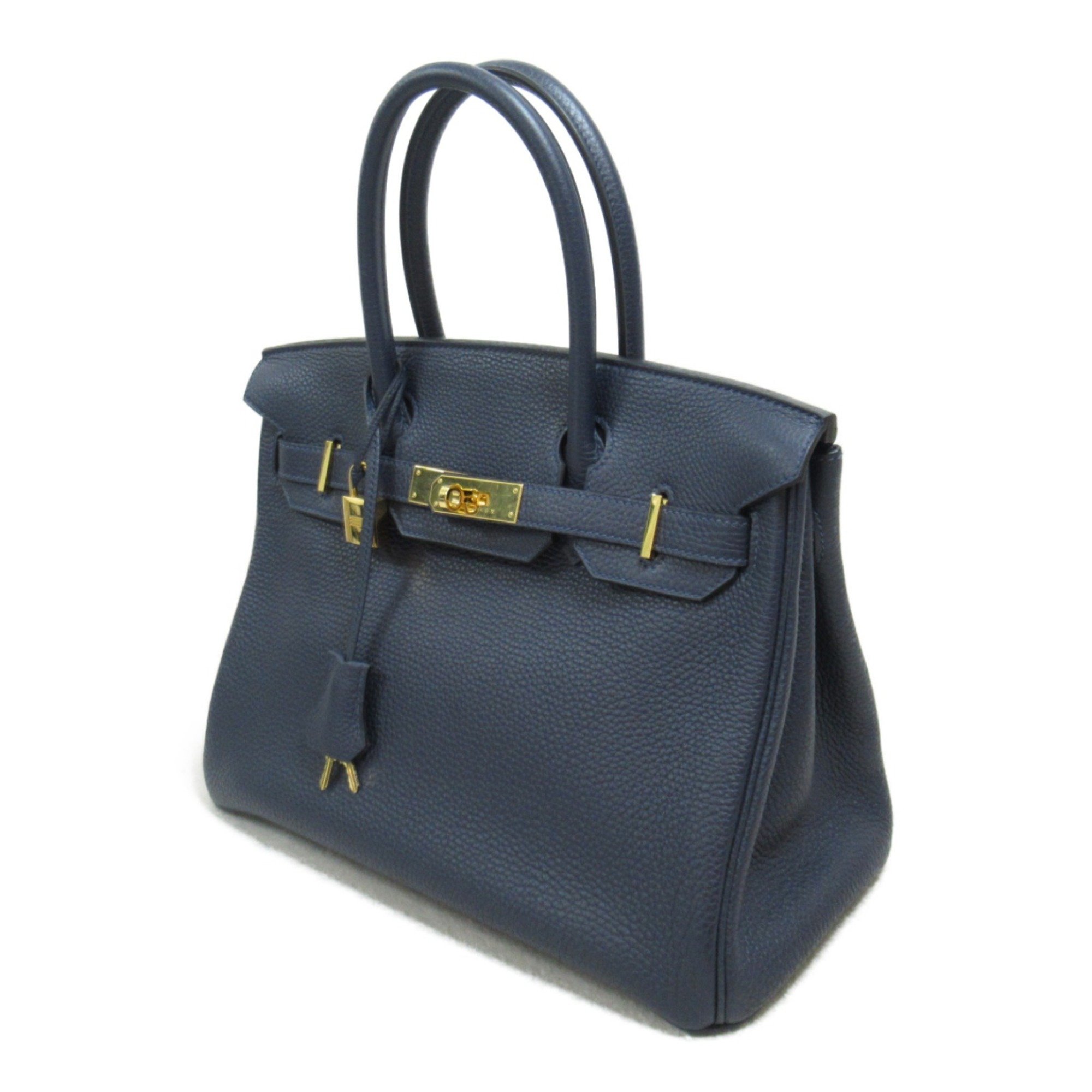 HERMES Birkin 30 handbag Navy Togo leather leather