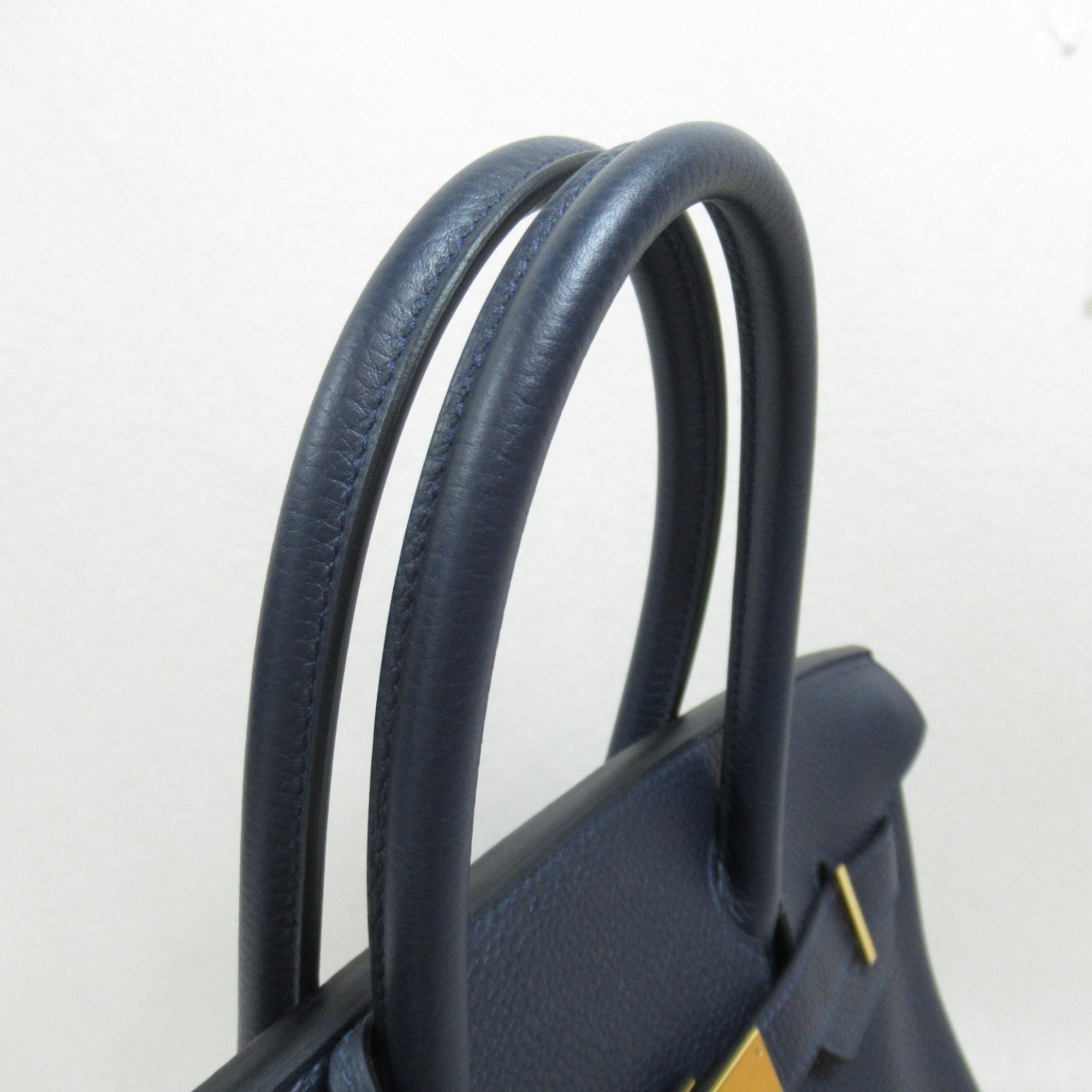 HERMES Birkin 30 handbag Navy Togo leather leather