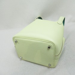 HERMES Picotin Lock PM Handbag Green Jaune Milton/Vert Taurillon Clemence leather Swift leather