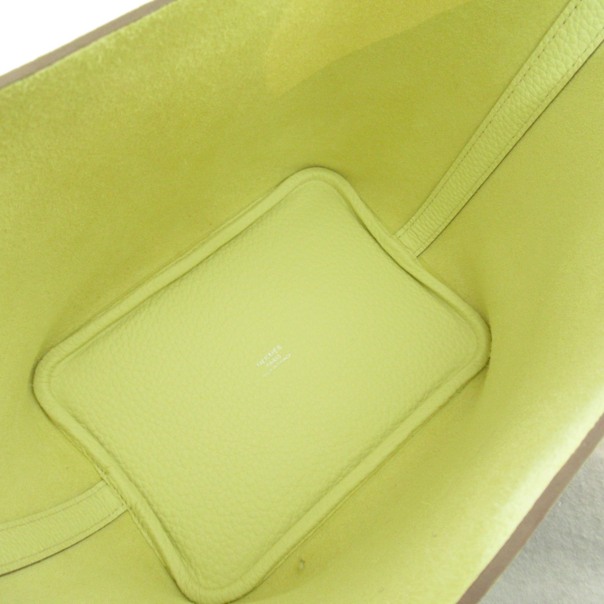 HERMES Picotin Lock PM Handbag Green Jaune Milton/Vert Taurillon Clemence leather Swift leather