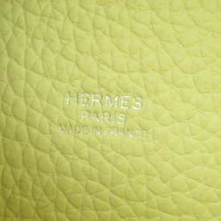 HERMES Picotin Lock PM Handbag Green Jaune Milton/Vert Taurillon Clemence leather Swift leather