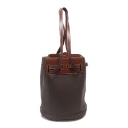 LOEWE Lazobucket Shoulder Bag Brown leather