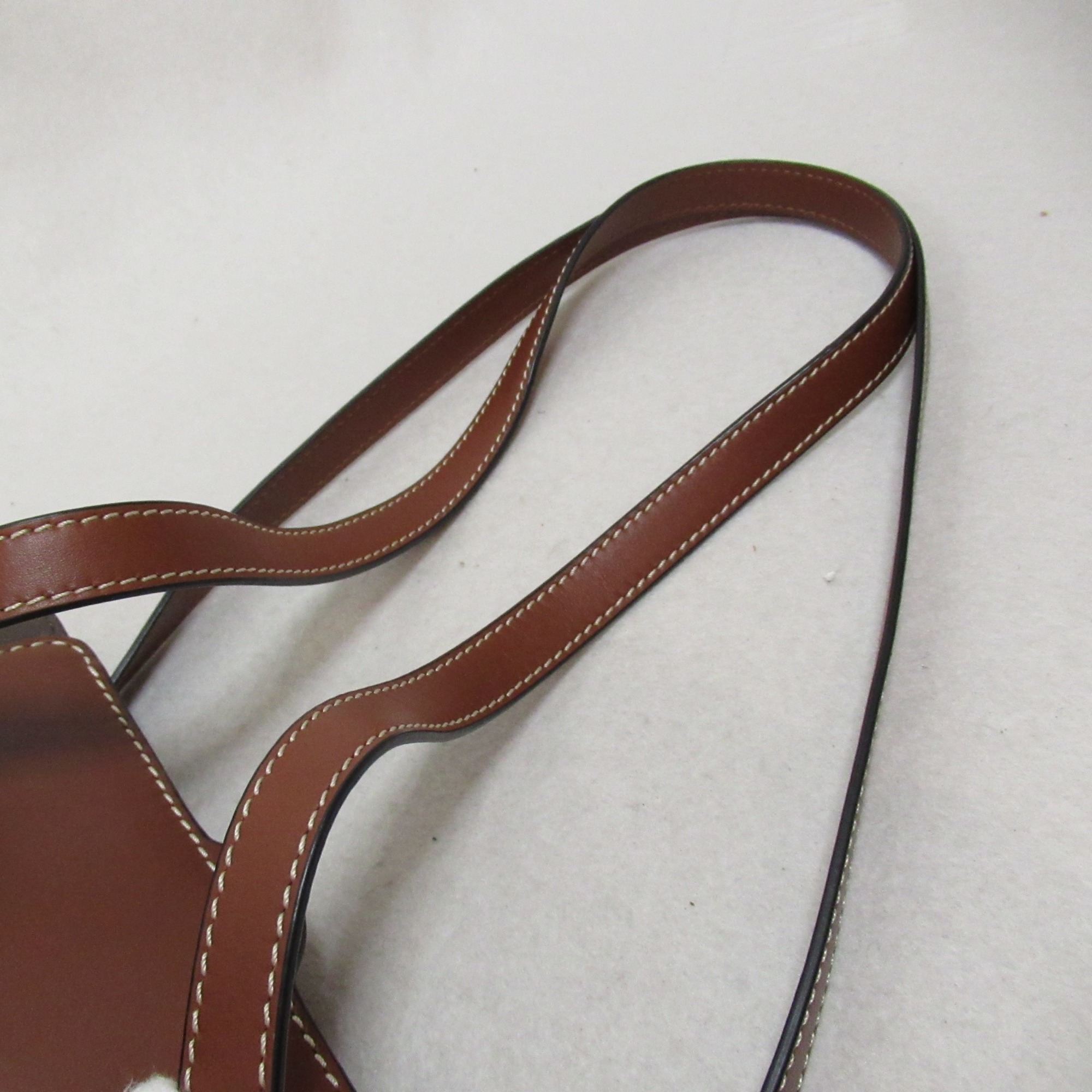 LOEWE Lazobucket Shoulder Bag Brown leather