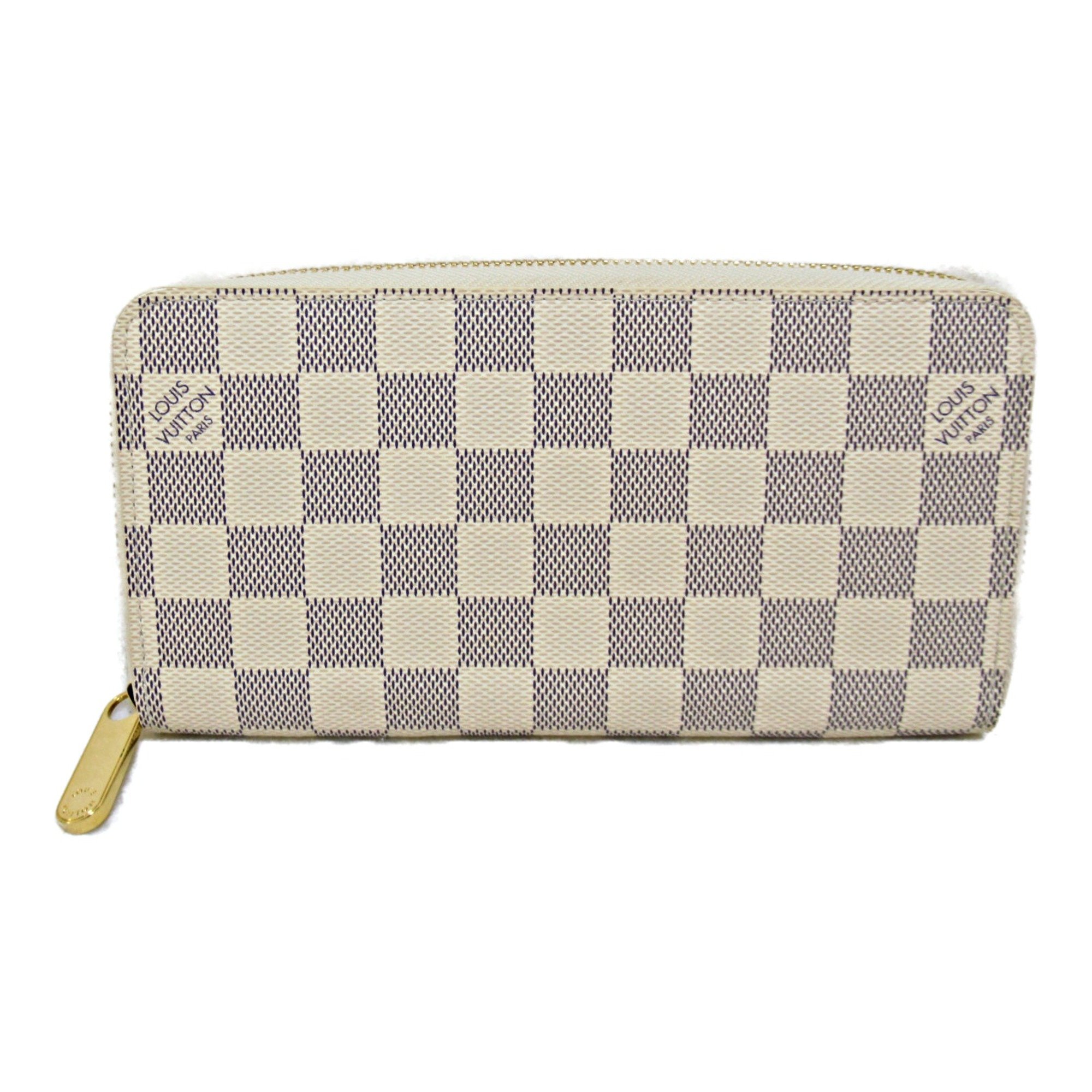 LOUIS VUITTON Zippy Wallet Round Long Wallet Beige Damier Azur PVC coated canvas N41660