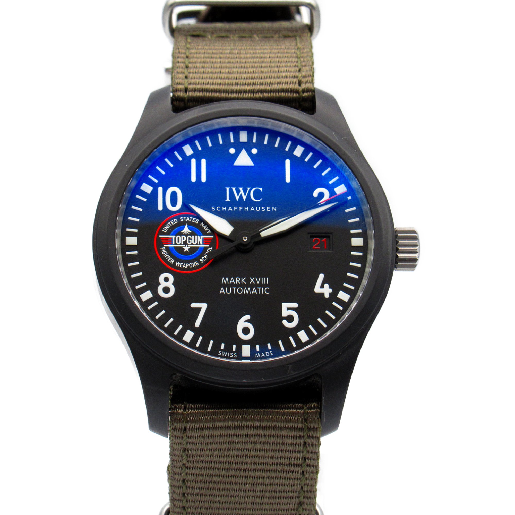 IWC mark 18 top gun Wrist Watch IW324712 Mechanical Automatic Black ceramic Nylon IW324712