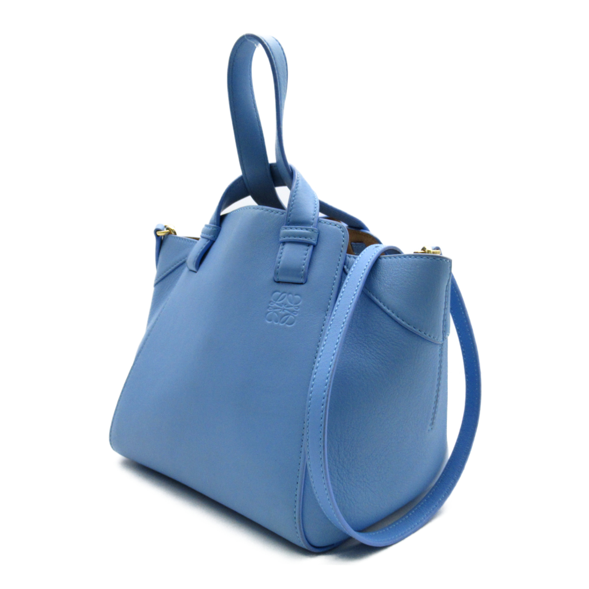 LOEWE Hammock Nugget Shoulder Bag Blue leather