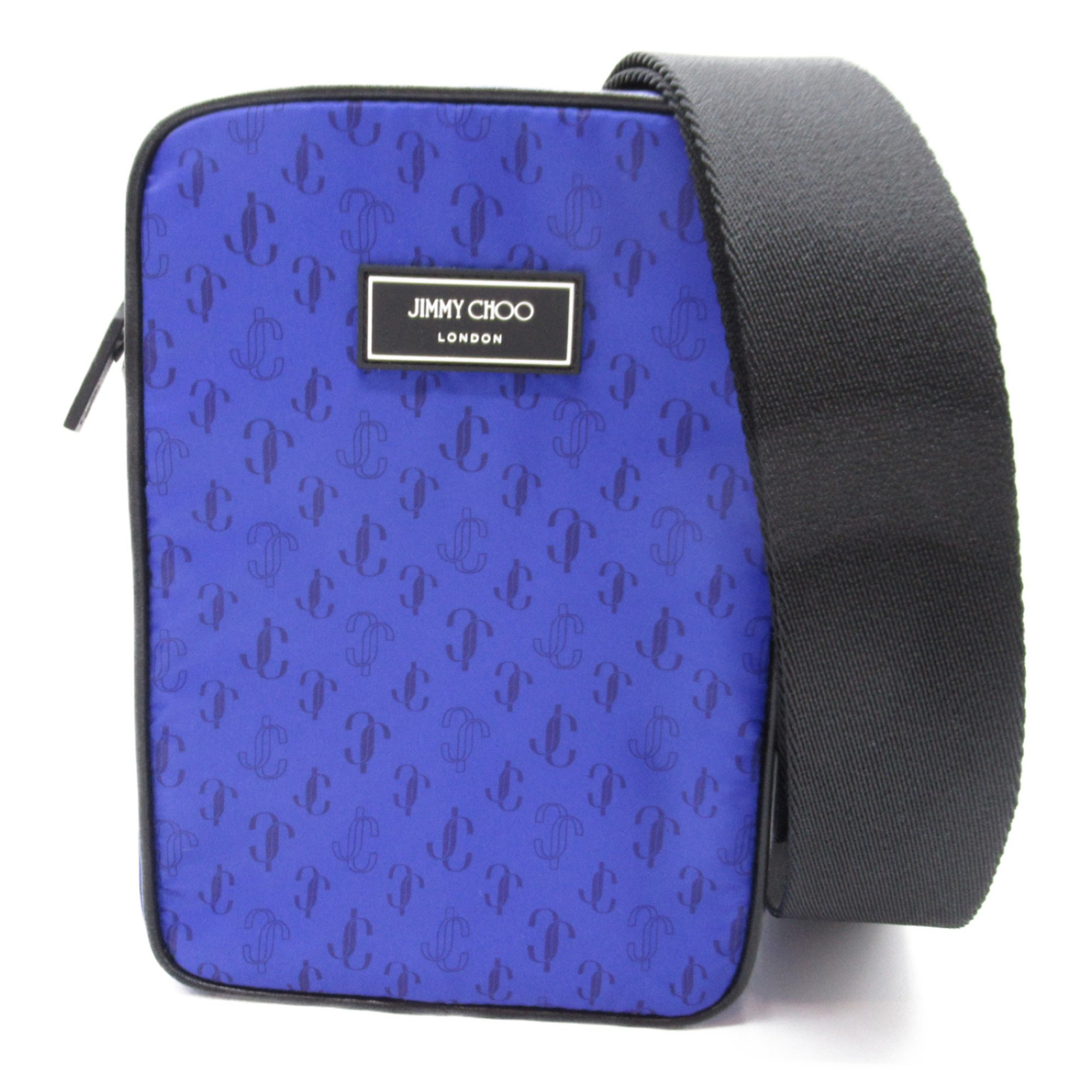 JIMMY CHOO Kimi Camera Shoulder Bag Blue Nylon